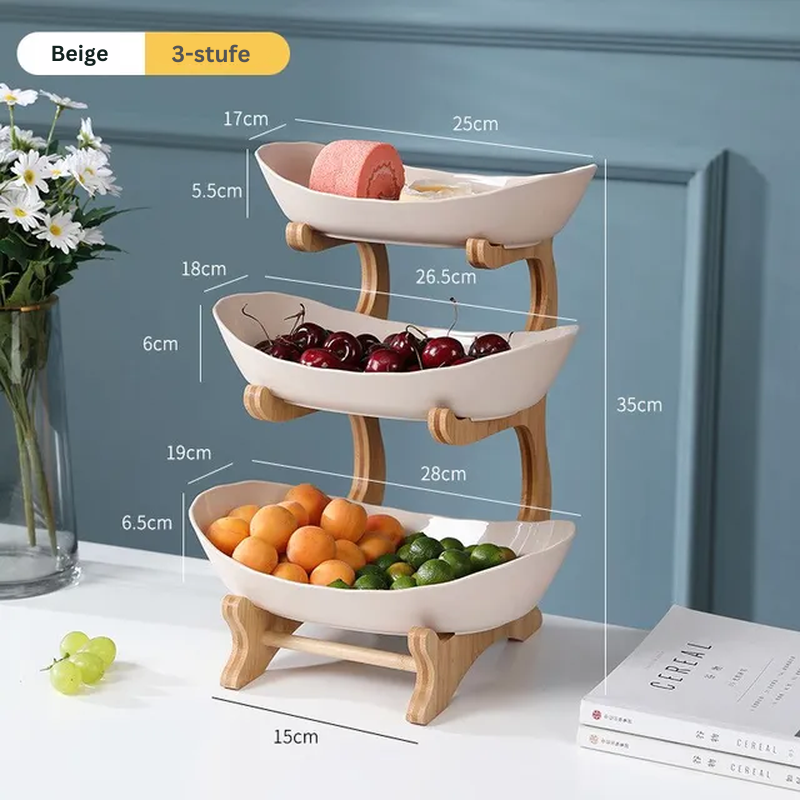 Etagere Eleganz™ Untergeteilte Bonbonkuchen-Schalen und Obstschale Ensemble