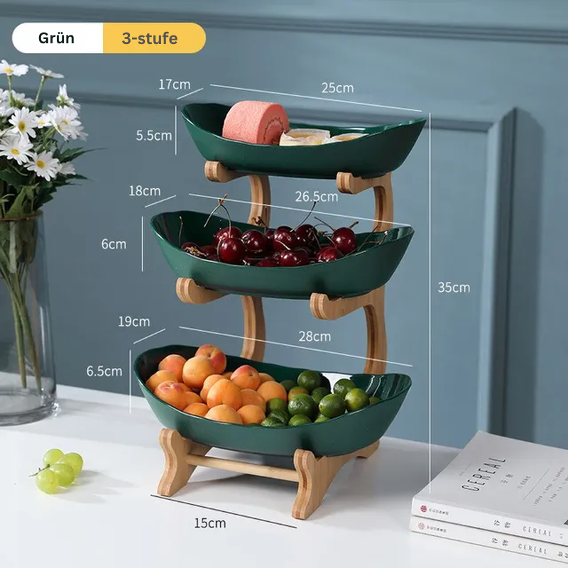 Etagere Eleganz™ Untergeteilte Bonbonkuchen-Schalen und Obstschale Ensemble