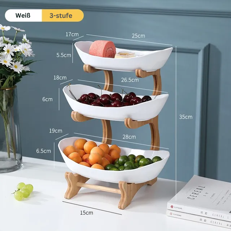 Etagere Eleganz™ Untergeteilte Bonbonkuchen-Schalen und Obstschale Ensemble