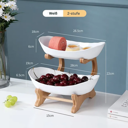 Etagere Eleganz™ Untergeteilte Bonbonkuchen-Schalen und Obstschale Ensemble