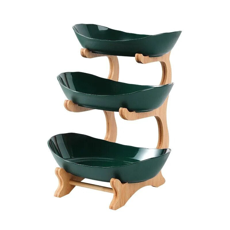 Etagere Eleganz™ Untergeteilte Bonbonkuchen-Schalen und Obstschale Ensemble