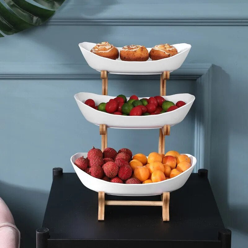 Etagere Eleganz™ Untergeteilte Bonbonkuchen-Schalen und Obstschale Ensemble